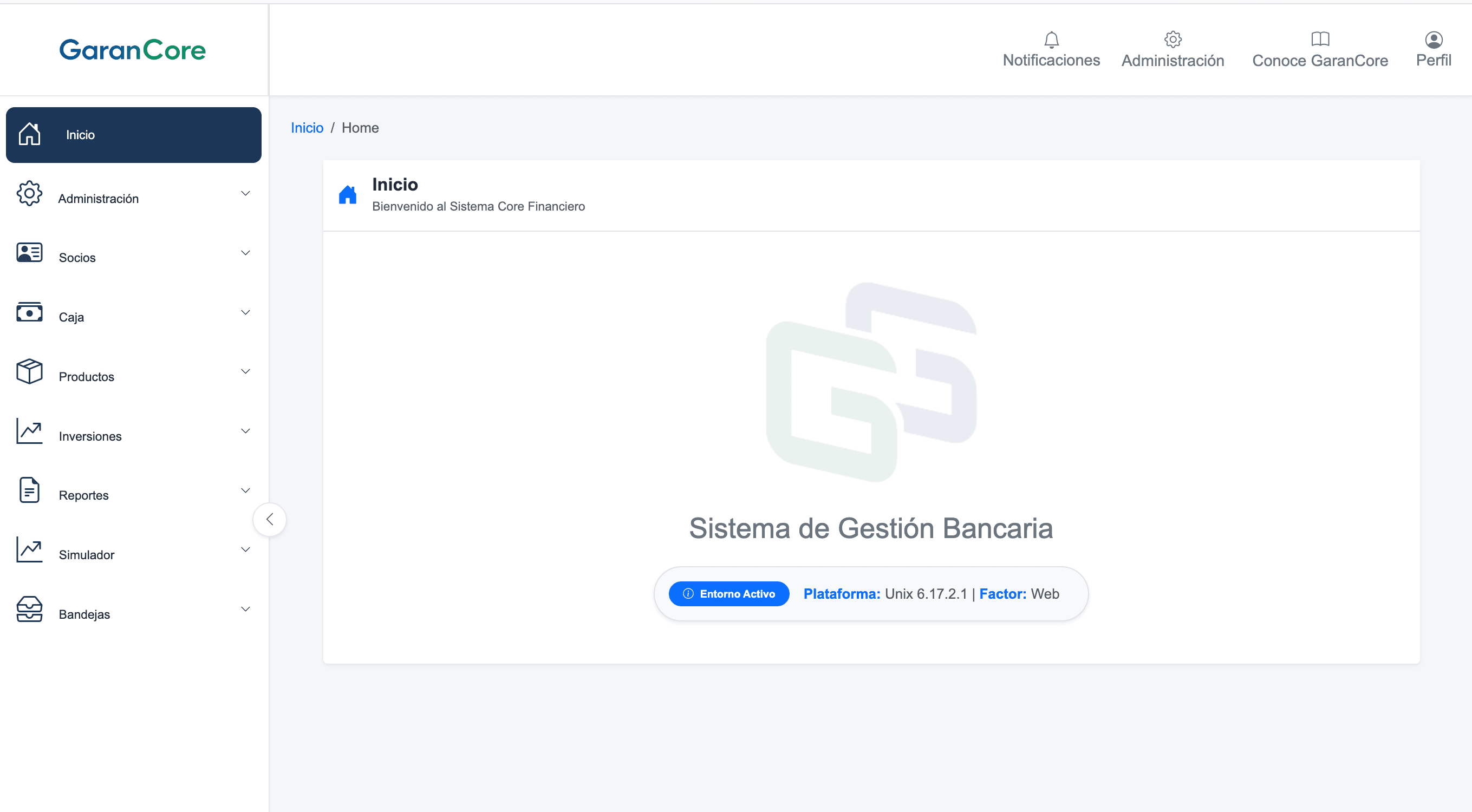 Sistema GaranCore — Core financiero para instituciones